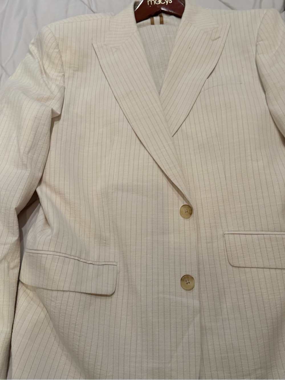 Express Men's Cream Pinstripe Sport Coat Blazer